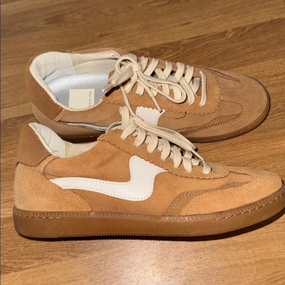 Dolce Vita Tan and White Women's Sneakers